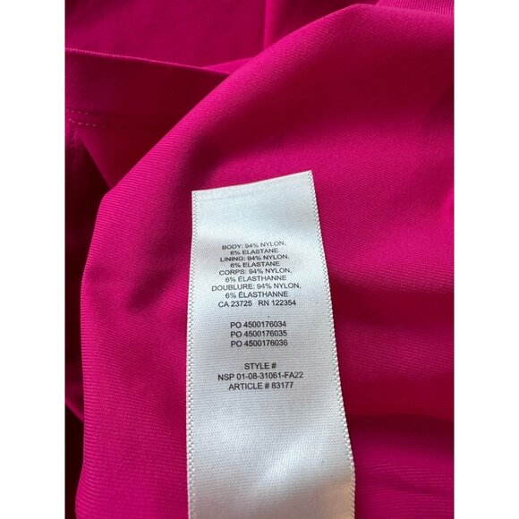 Aritzia Babaton Hot Pink Mockneck Bodycon Mini Dress Size Small - Picture 6 of 7
